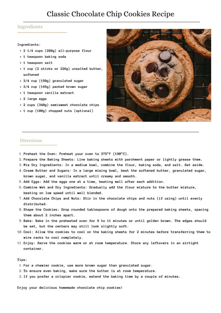 Chocolate Chip Cookies