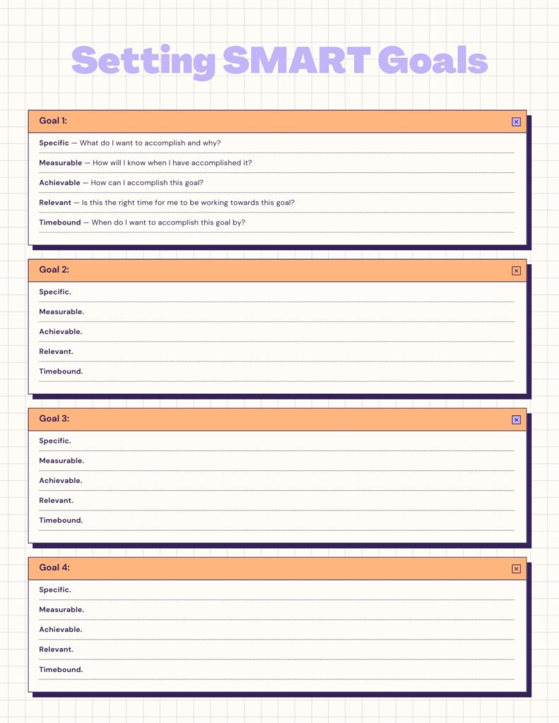 Setting SMART Goals Journal
